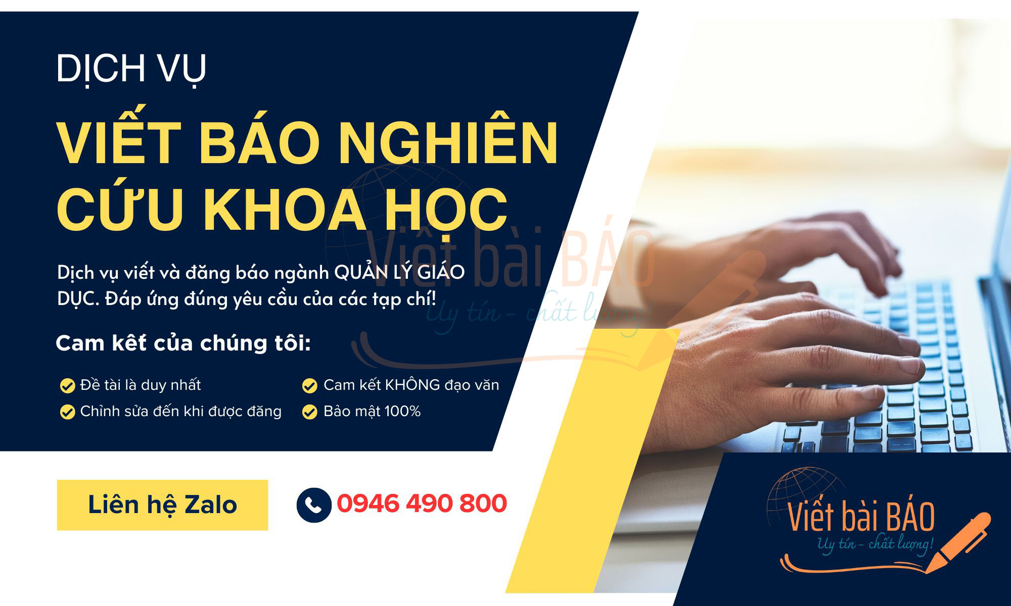 Dịch vụ Viết bài báo Nghiên cứu khoa học trọn gói [Update 2024]